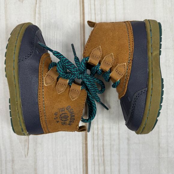 OshKosh B'Gosh Toddler Boots Brown Blue Duck Boot 5C - Picture 4 of 7